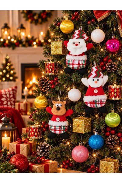 Lexi Bella New Year Special 15-Piece Christmas Tree Ornament Set 3-Piece Christmas Plush and New Year Accessories Decoration Set