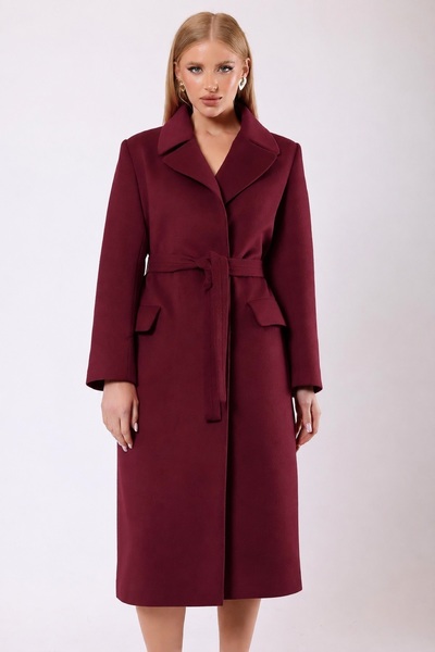 Leather Club Burgundy Rosalinda Cashmere Coat