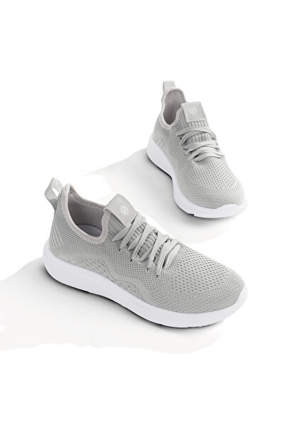 Tonny Black Erkek Gri Bağcıklı Triko Nefes Alabilen Sneaker