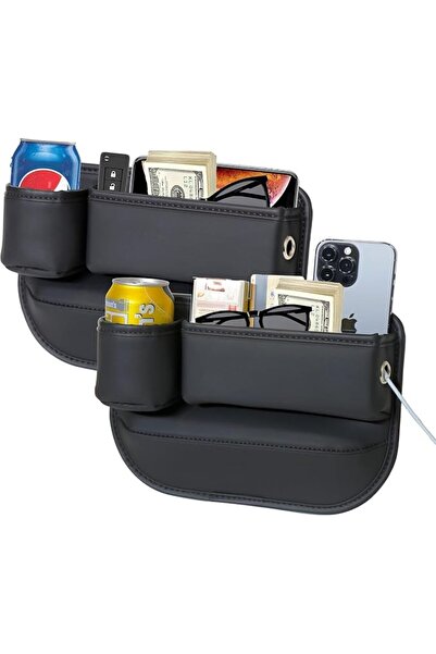 GENERAL Anyuan Leather Style Car Seat Gap Filler Organizer Black Leather Desi...