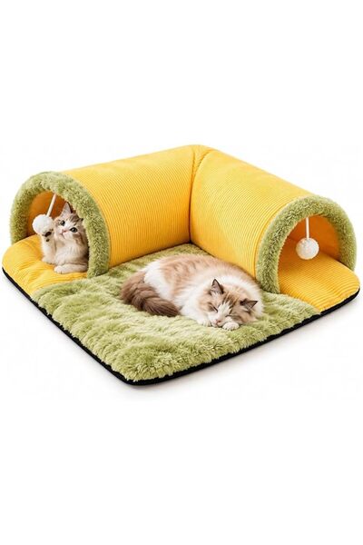 UANDME Uandhome Cat Tunnels for Indoor Cats, 2-in-1 Cat Tunnel Bed with Soft ...