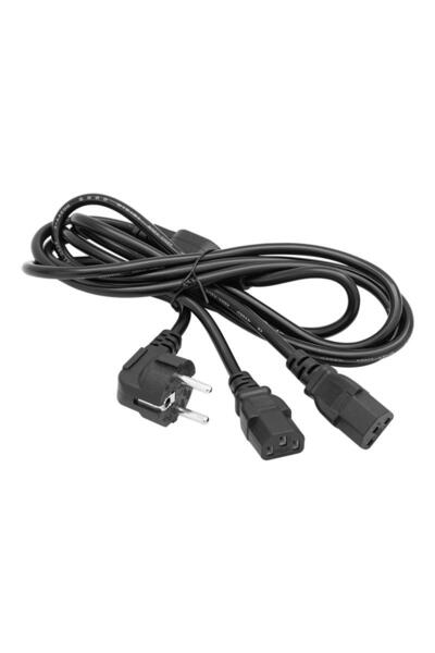 Temiz Pazar Çift Güç Çıkışlı 1.8 Metre PC Power Kablosu Dişi IEC C13 AC220V Tek Priz