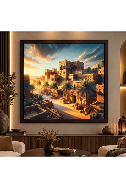 ALAYRA International لوحة فنية تقليدية من سيجن تاتش بتصميم الرياض مقاس 40×40 ...