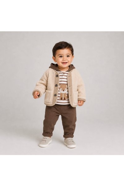 Alvadonna Yeni Sezon Kapüşonlu Sweatshirt Mont ve Denin pantolonlu 3’lü Erkek...