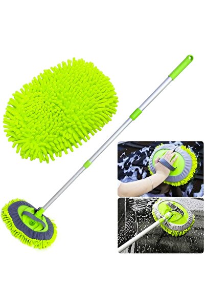 Techmaster Mikrofiber Oto Araba Araç Cam Yıkama Temizleme Fırçası Mopu Yedek Bez