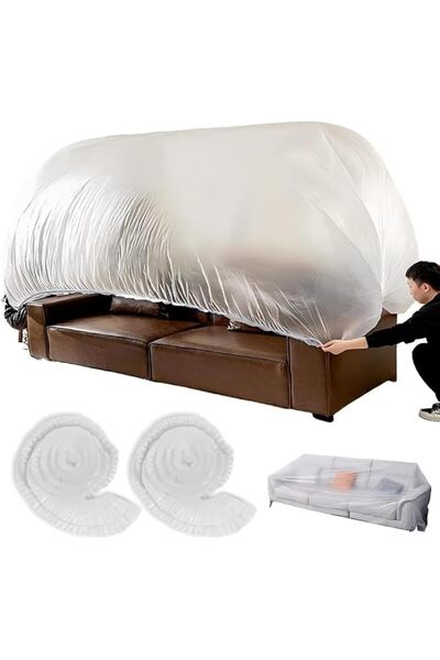 Generic Two Pieces Disposable Furniture Dust Covers, Clear Sofa Cover Protect...