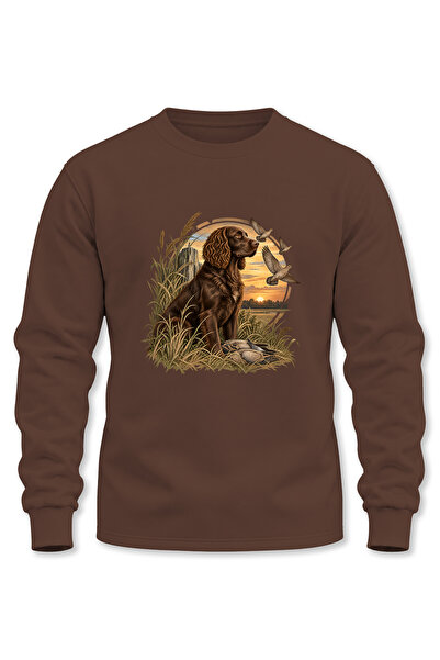WİDİ Nature and Wildlife Printed Long Sleeve 3 Thread Threaded Hunter Sweatshirt