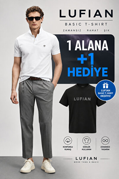 Lufian Laon Smart Erkek Polo Tişört 1 Alana 1 T-shirt Hediye