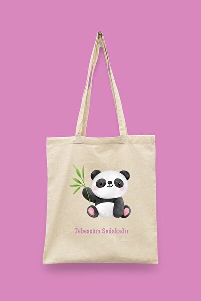 Bi Dünya Haber Panda Series - Tebessüm Sadakadır Islamic Series Tote Bag Prin...