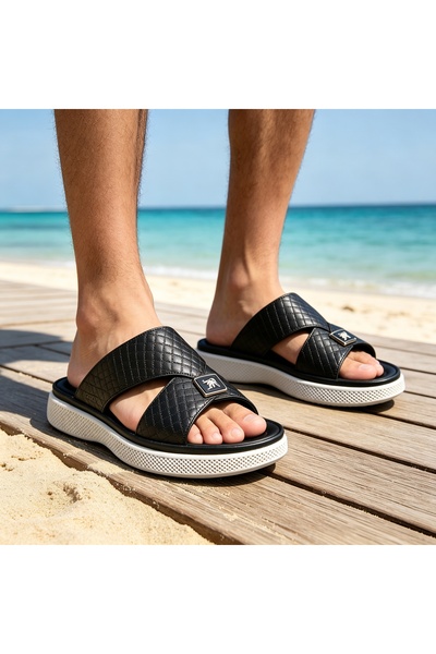 Almajeed Store Leisure slippers, with cross-straps design, featuring a horse ...