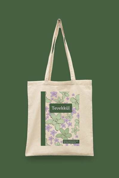 Bi Dünya Haber Tevekkül Islamic Series Tote Bag Printed Cloth Bag