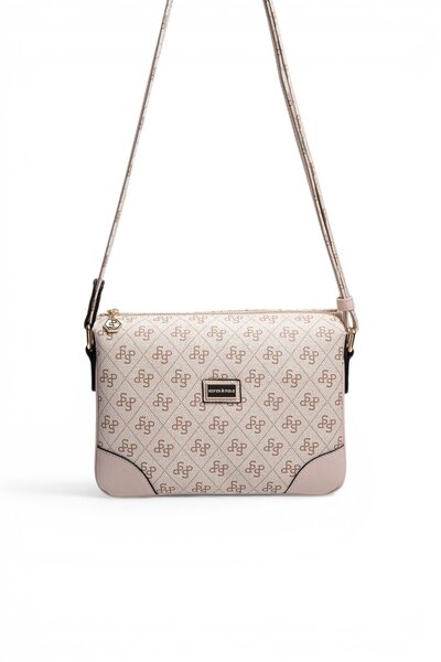 Silver Polo Pembe - Pudra Monogram Kadın Çapraz Çanta SP784