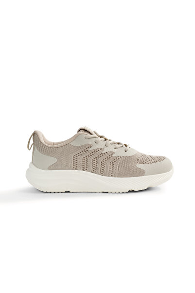 Tonny Black Kadın Bej Triko Bağcıklı Sneaker