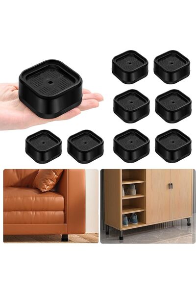 Yelajoy 8 PCS Furniture Risers, Stackable Bed Elevators, Heavy Duty Desk Lift...