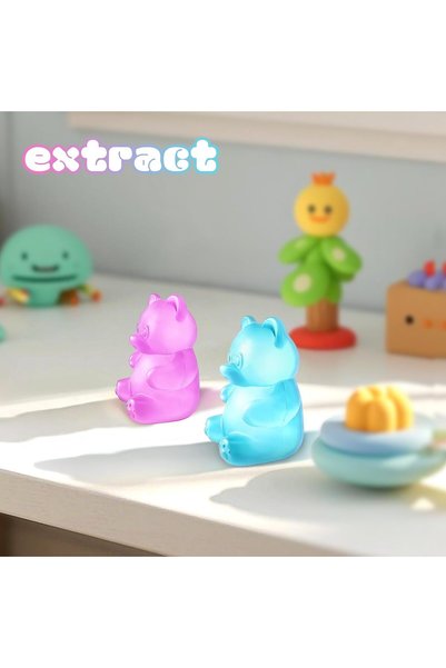 MAGICVAULT 2 Pcs Gummy Bear Fidget Squeeze, Stress Ball Relief, Filled Squishies Stress Relief Birthday Gifts Party Favors, Classroom Prizes