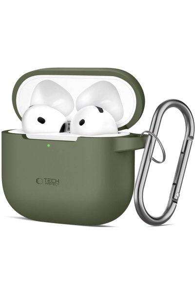 Tech-Protect Θήκη Apple AirPods 5 / 4 - Silicone Hook Σιλικόνης - Olive Green