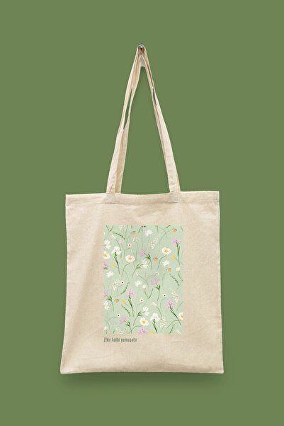 Bi Dünya Haber Zikir Kalbi Yumuşatır Islamic Series Tote Bag Printed Cloth Bag