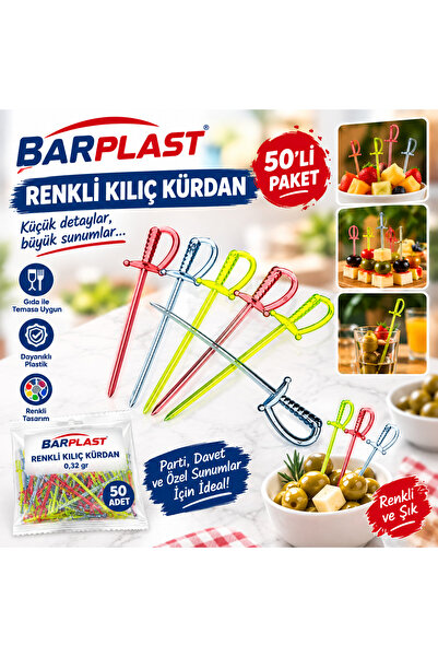 Renkli Kılıç Kürdan 50 Li