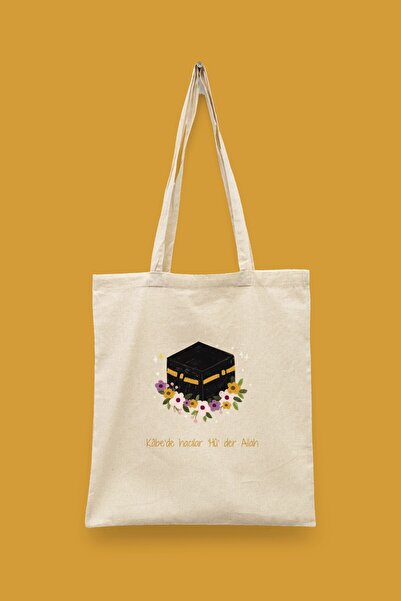Bi Dünya Haber Hajjis on the Kaaba'Hû' Der Allah Islamic Series Tote Bag Prin...