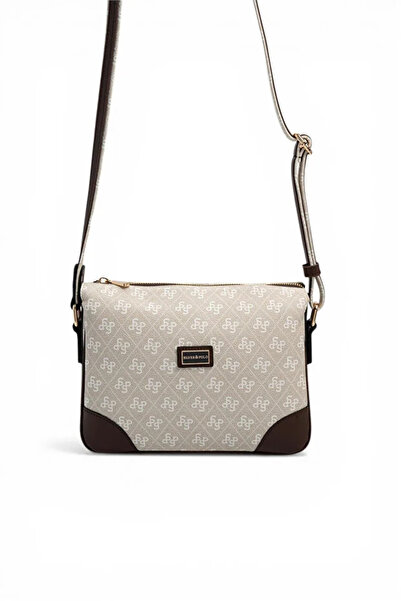 Silver Polo Stone - Brown Monogram Women's Crossbody Bag Sp784