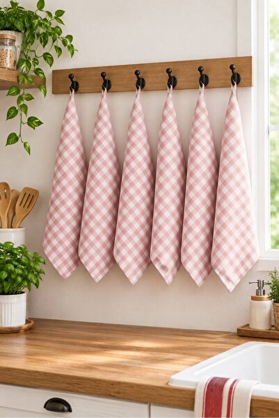 MELONIE 6-Piece Gingham Kitchen Napkin and Drying Cloth Set American Service ...