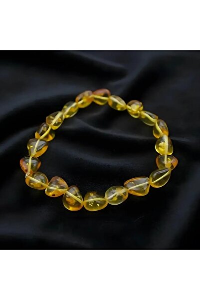 BlackCraft Transparent Lemon Natural Cut Drop Amber Adult Bracelet