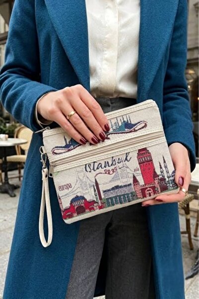 Generic Brand Istanbul Themed Tulip Patterned Small Size Tapestry Handbag