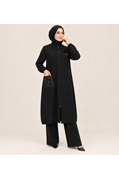 sarmoda 1005 ÖNDEN FERMUARLI CEPLİ CEBİ TAŞ DETAYLI BROŞLI GİY ÇIK KAP QYS KA...