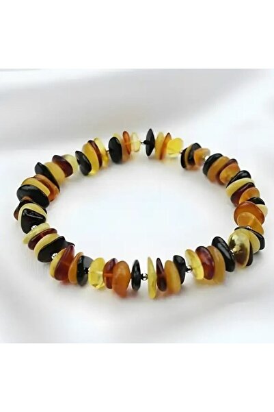 BlackCraft Mixed Color Natural Cut Drop Amber Adult Bracelet