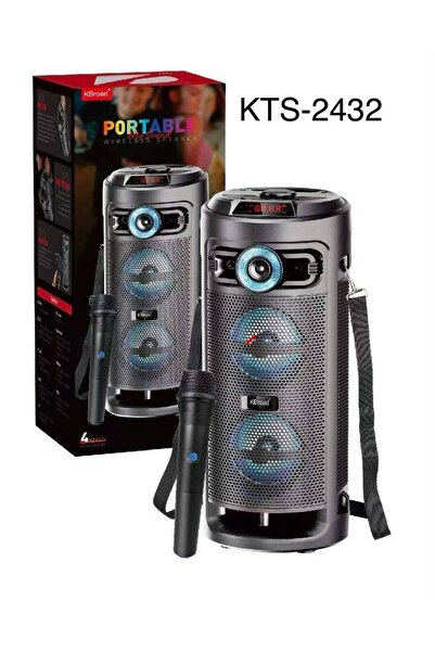 KTS Dual 4 inch karaoke speaker Equipped with wireless microphones Bluetooth ...