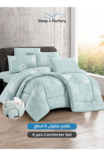 Sleep x Factory 6 Pcs Comforter Set for 200x200 cm Bed, 240x260 cm Printed Co...
