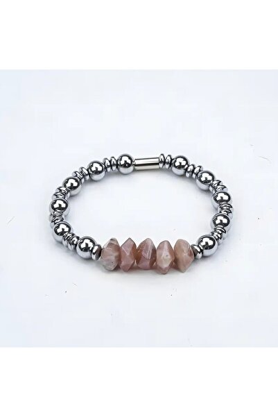 BlackCraft Hematite Stone Fishing Line Rubber Bracelet