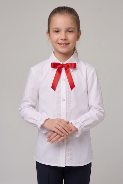 nacar çarşı Girls' Red Bow Lace White Long Sleeve Shirt 23 April 29 October P...