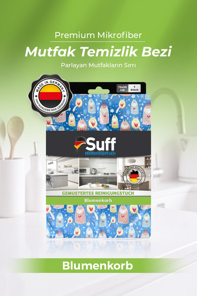 Suff Blumenkorb Mikrofiber Yüksek Emici Geniş Mutfak Tezgah Bezi 70x50 cm Sev...