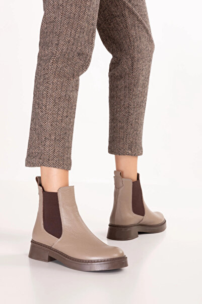 Gondol Genuine Leather Double Elastic Casual Lightweight Boots Shakira Mink
