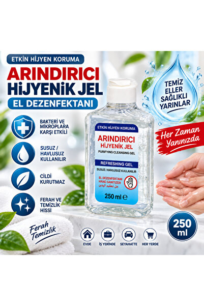 EVTR Arındırıcı Hijyenik Jel El Dezenfektanı 250 ml – Susuz Havlusuz Kullanım...