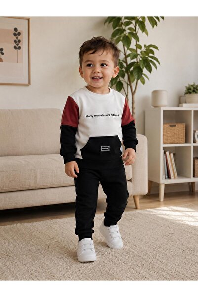 SERPİL Boys' Tracksuit Set – Colorful Sweatshirt and Jogger Pants, Casual Spo...