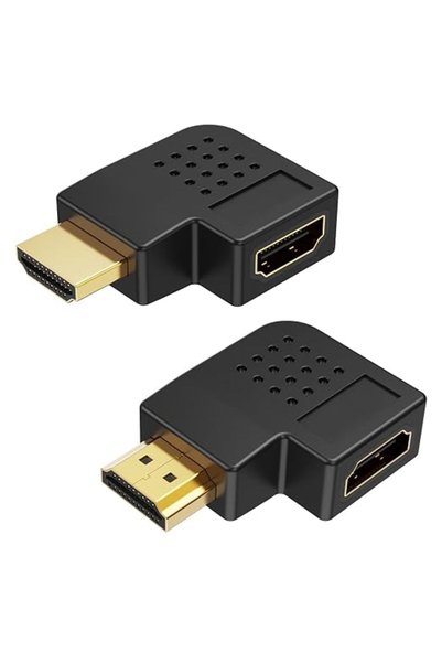 GENERAL CableCreation 2Pack 90 270 Degree L Shape HDMI Male to Female Flat Ad...
