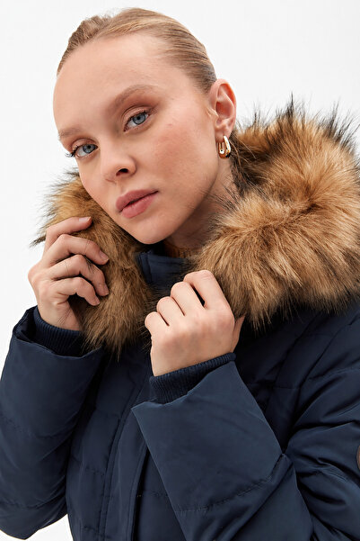 Kayra Goose Feather Filled Coat Dark Navy Blue 27001