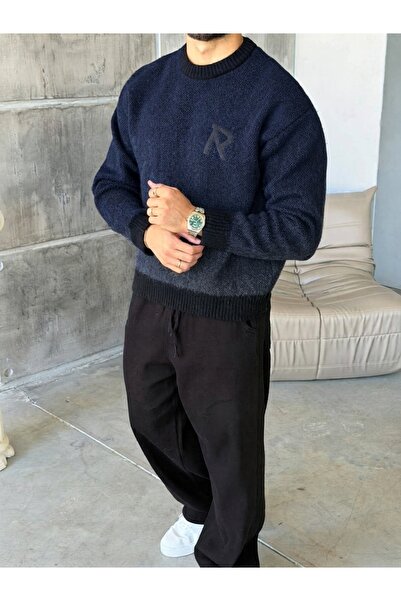 More Black R Written Premium Washed Textured Oversize Knitwear
