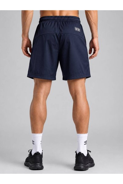 UMBRO شورت تدريب منسوج للرجال باللون الأزرق الداكن مع جيوب بسحاب TM0016