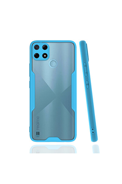 Realme C25Y-C21Y-C21 UYUMLU Kılıf Platin Silikon kılıf - Mavi telefon kılıfı