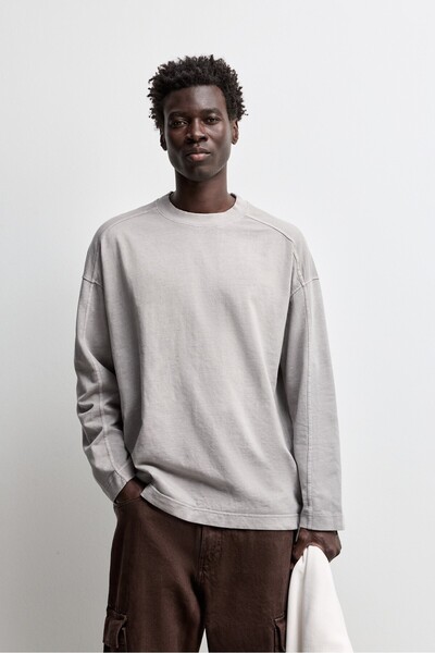 LEFTIES Soluk efektli sweatshirt