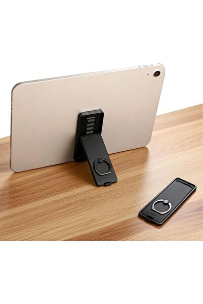 KASTWAVE Black Universal Tablet Stand, Adjustable Foldable 360° Ring Holder &...