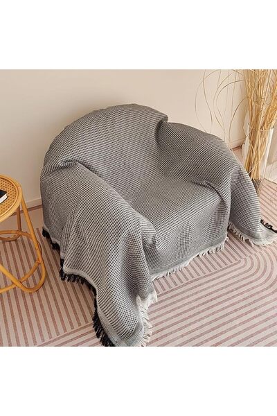 GENERAL Cotton Sofa Cover for Single Seater Couch Chair, 180x180cm Stretch So...