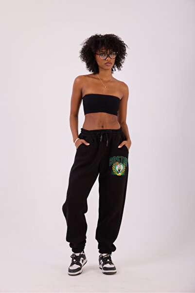 Superbluemexico Women's Black Boston Basic Jogger Pants