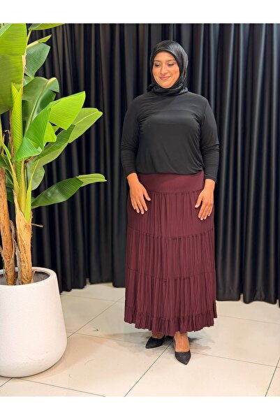 Butik büyük beden تنورة مكشكشة