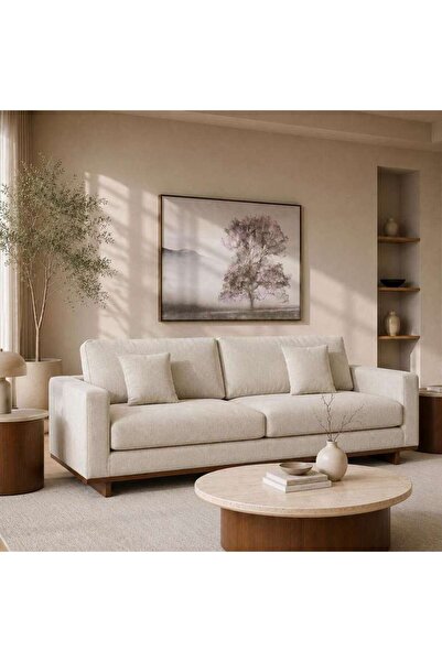 PAN HOME VANDALA NEW 4 SEATER SOFA - BEIGE