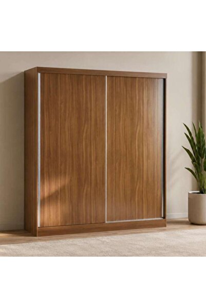 PAN HOME FLEXO 2 DOOR SLIDING WARDROBE - ALMOND