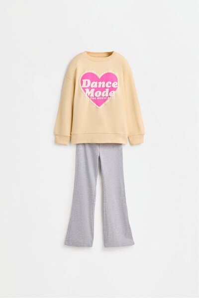 LEFTIES Desenli sweatshirt ve çan tayt seti